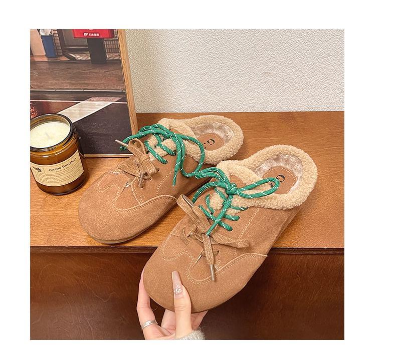Lace-Up Fleece-Lined Mules Product Image