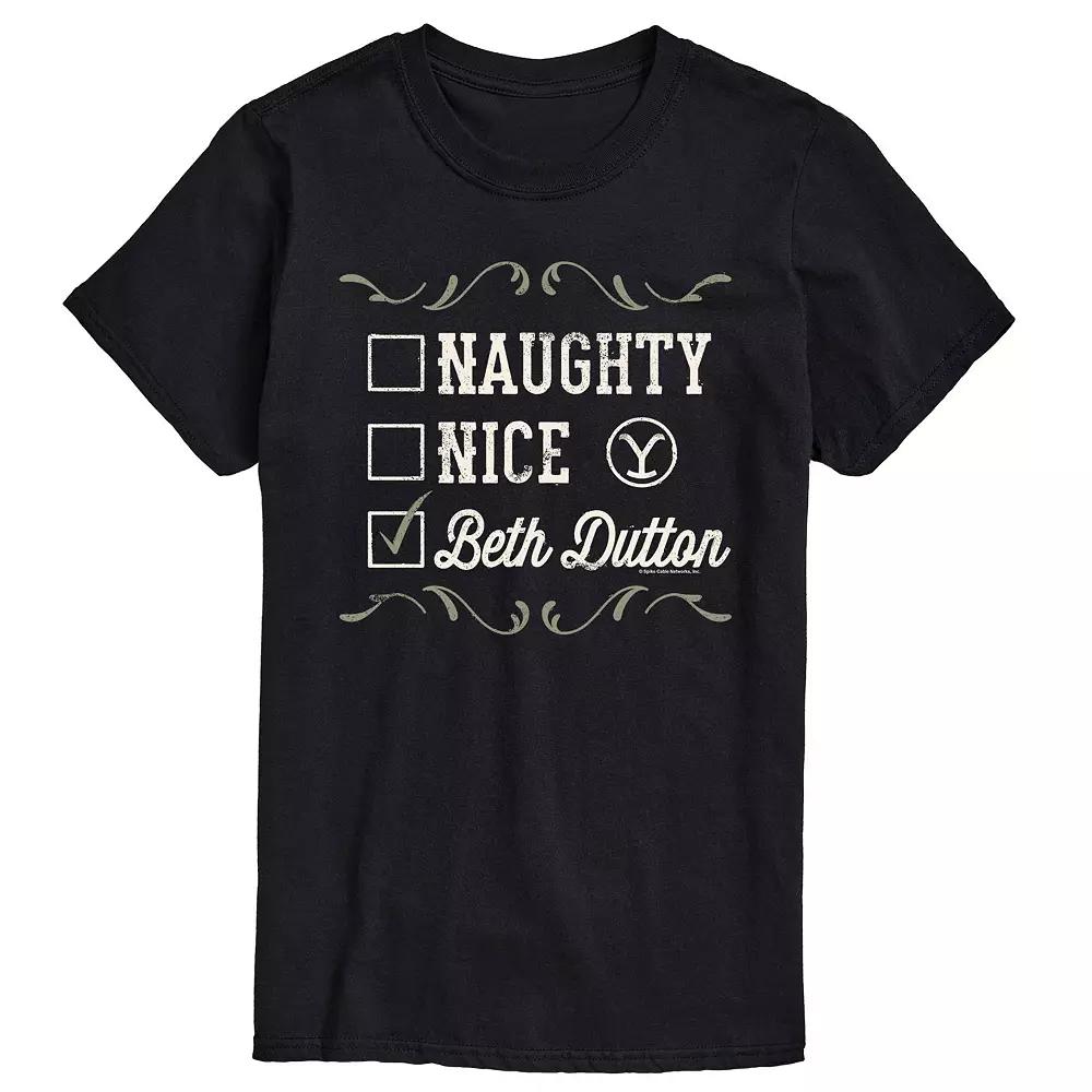 Men's Yellowstone Naughty Nice Beth Dutton Tee,  Product Image