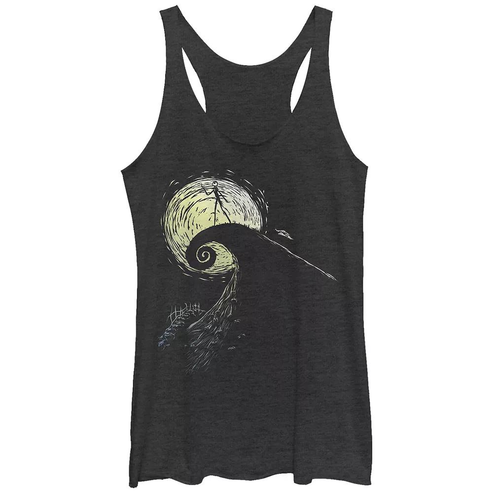 Disney's The Nightmare Before Christmas Jack Skellington On Spiral Hill Juniors' Racerback Tank Top, Girl's,  Product Image