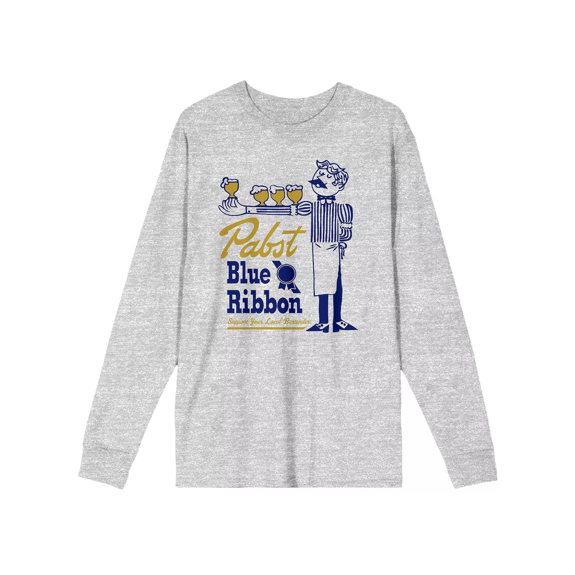 Men's Pabst Blue Ribbon Bartender Tee, Size: XL, Grey Product Image