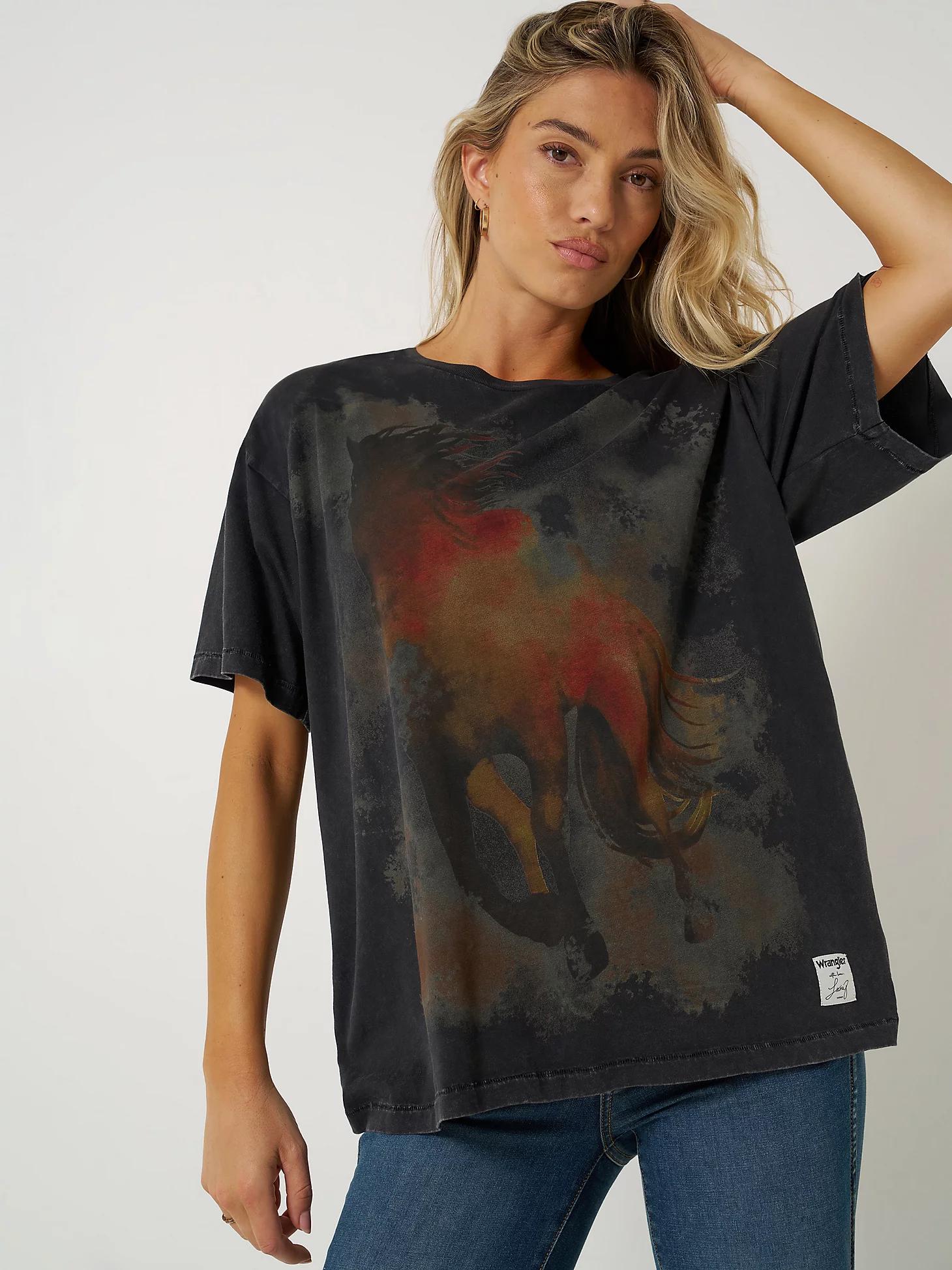 Wrangler x Lainey Wilson Horse Oversized Tee | Women's TOPS | Wrangler® Product Image