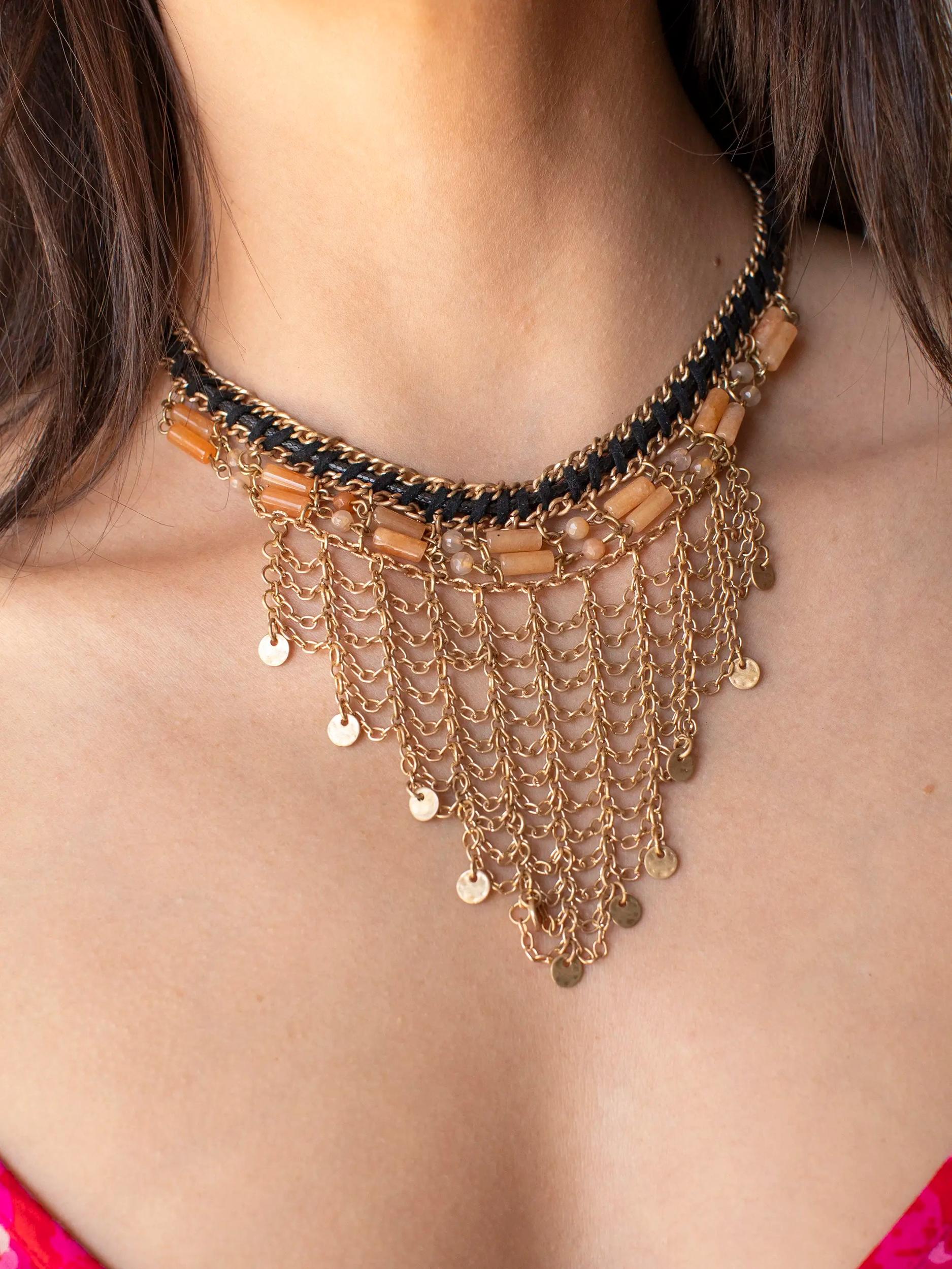 Gold Bib Necklace Product Image