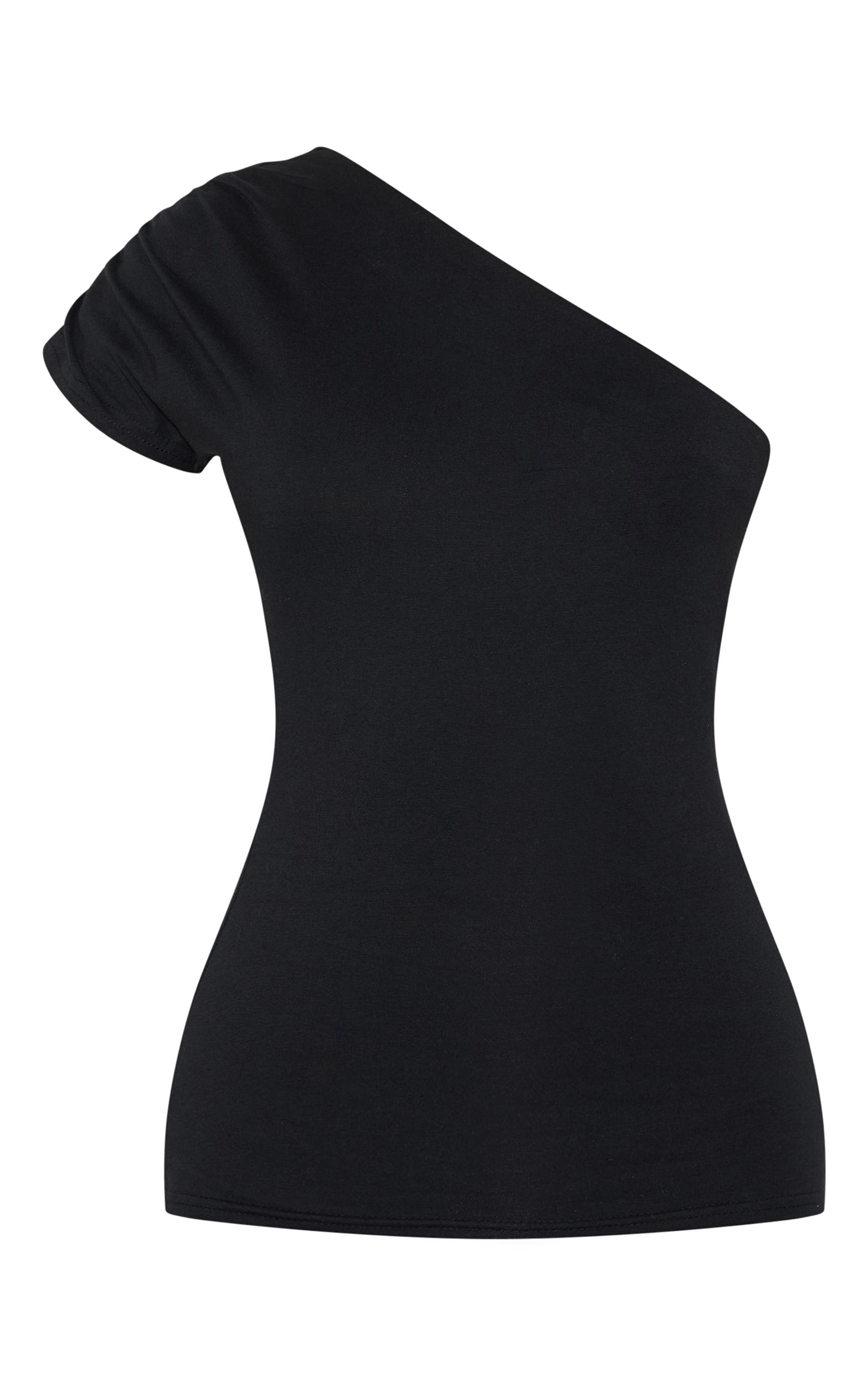 Black One Shoulder Asymmetric Top Product Image