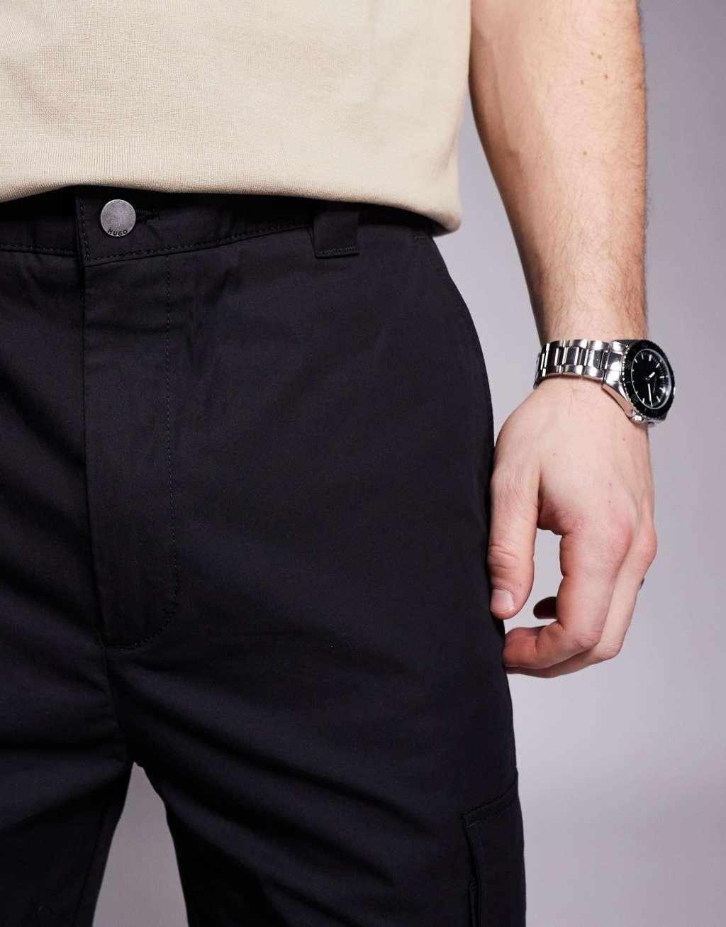 HUGO Blue Glarc cargo pants in black Product Image