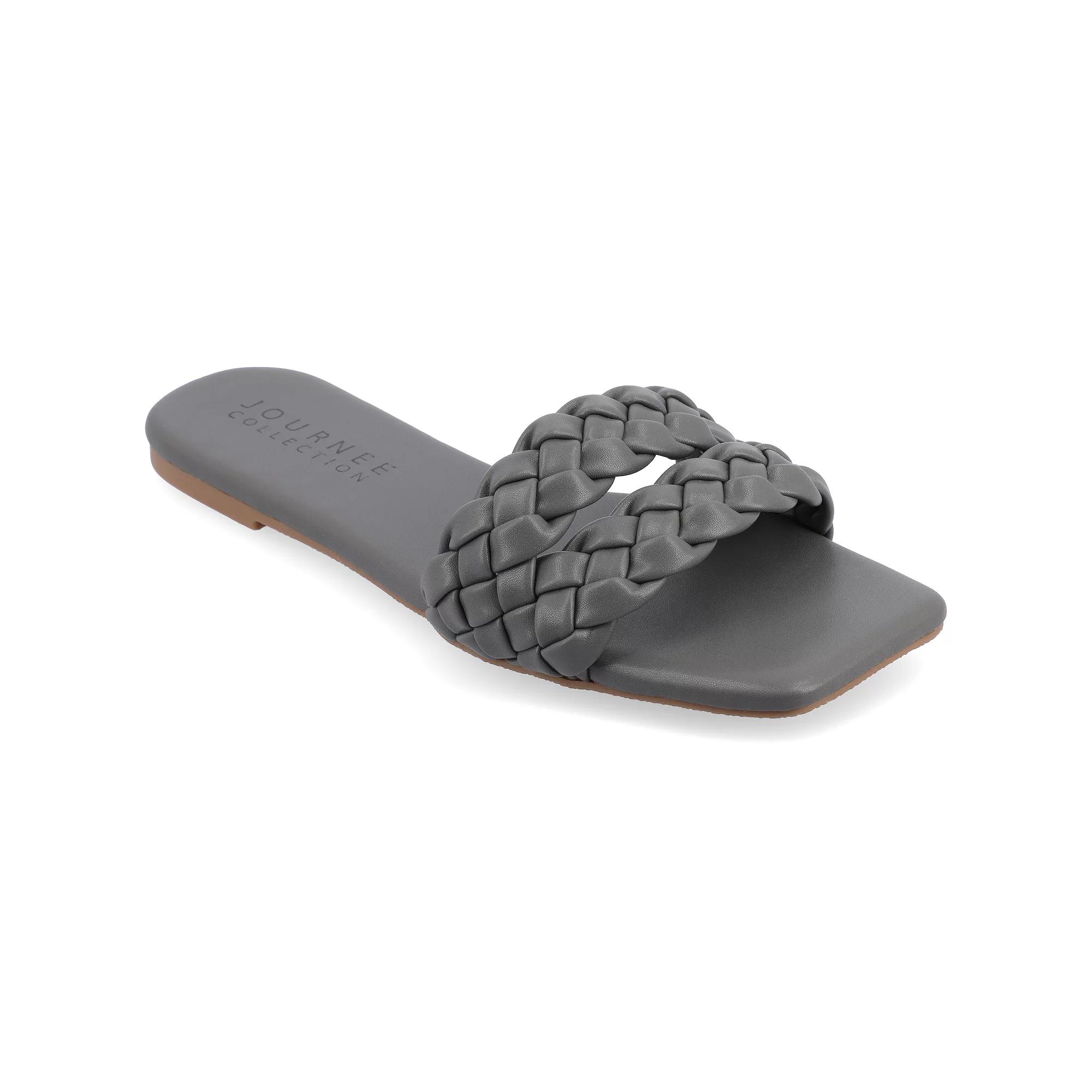 Journee Sawyerr Women's Braided Slide Sandals,  Product Image