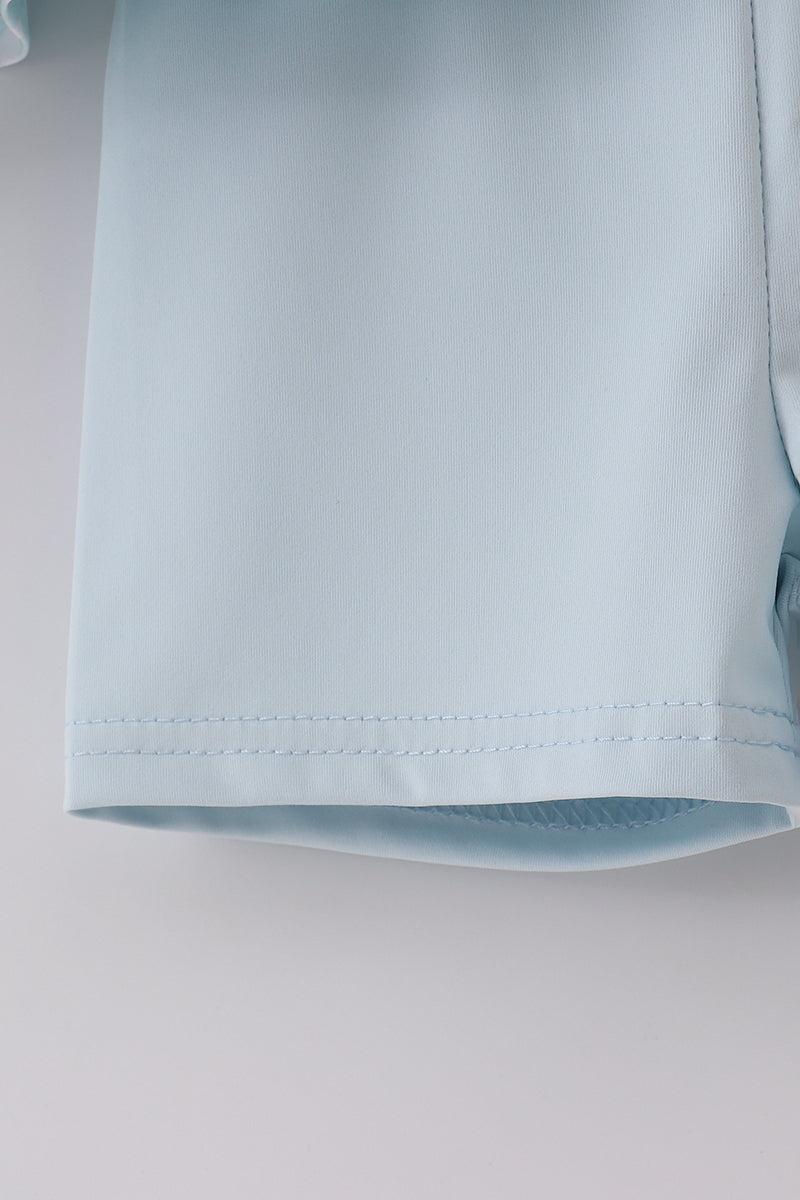 Blue active gingham dress set Product Image