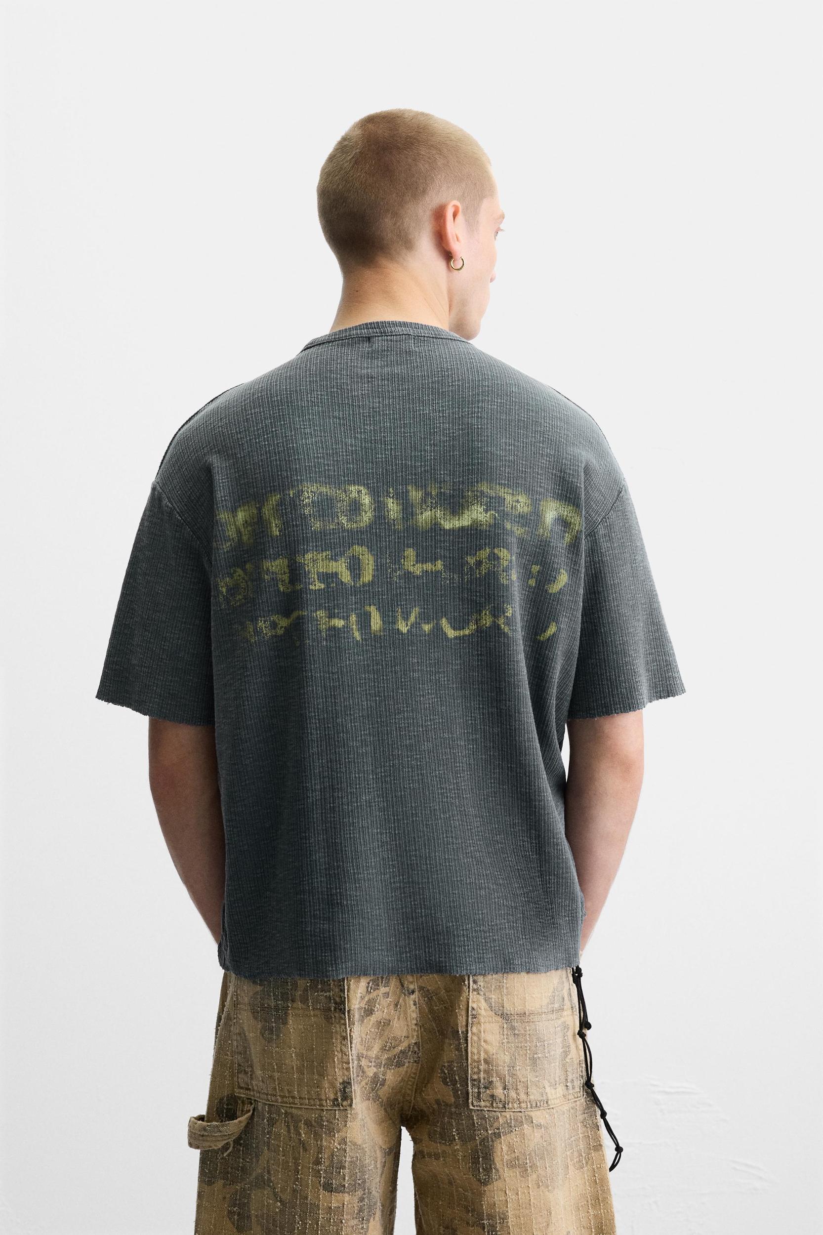 WASHED PRINT KNIT T-SHIRT Product Image