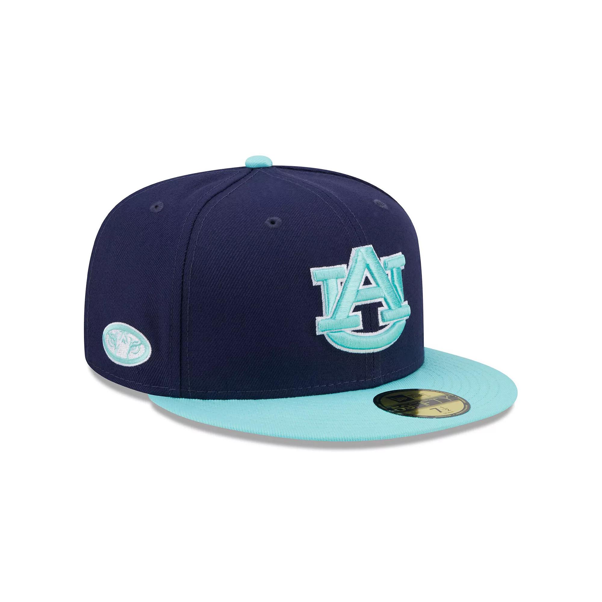 Men's New Era Navy/Light Blue Auburn Tigers 59FIFTY Fitted Hat,  Product Image