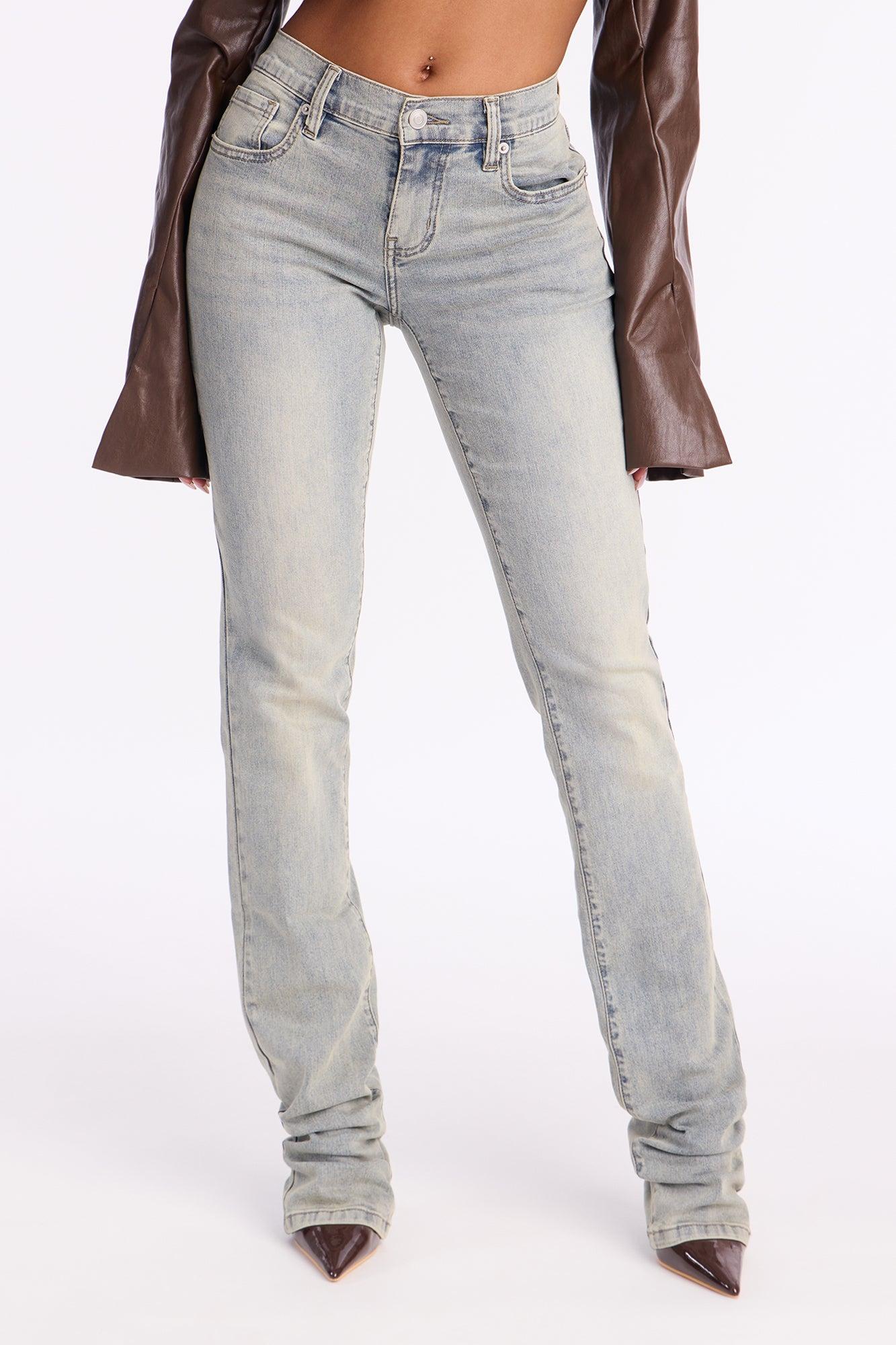 Yes Please Low Rise Stacked Skinny Jeans - Vintage Wash Female Product Image