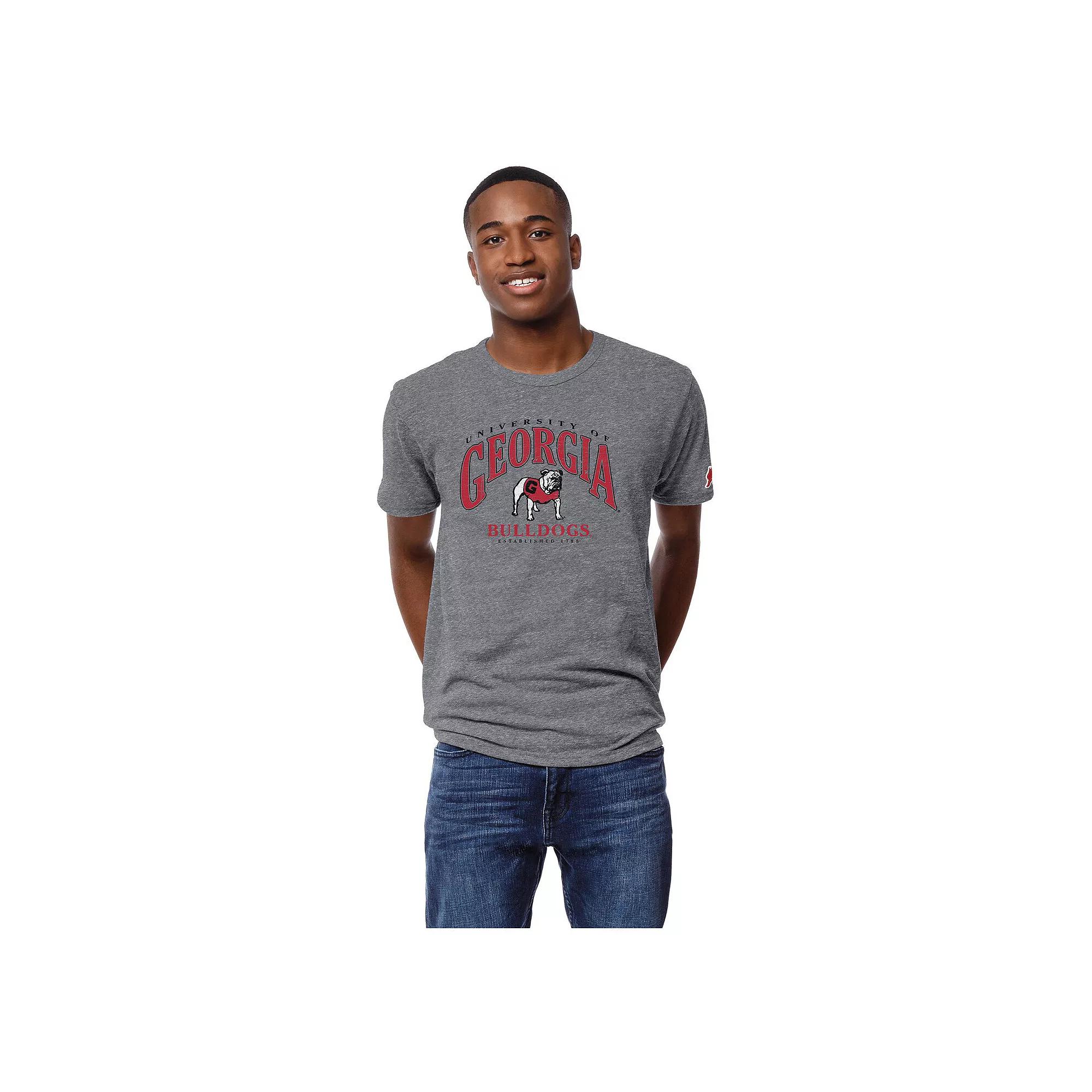 Men's League Collegiate Wear Heather Gray Georgia Bulldogs Tall Arch 2.0 Victory Falls Tri-Blend T-Shirt, Size: Large, Grey Product Image