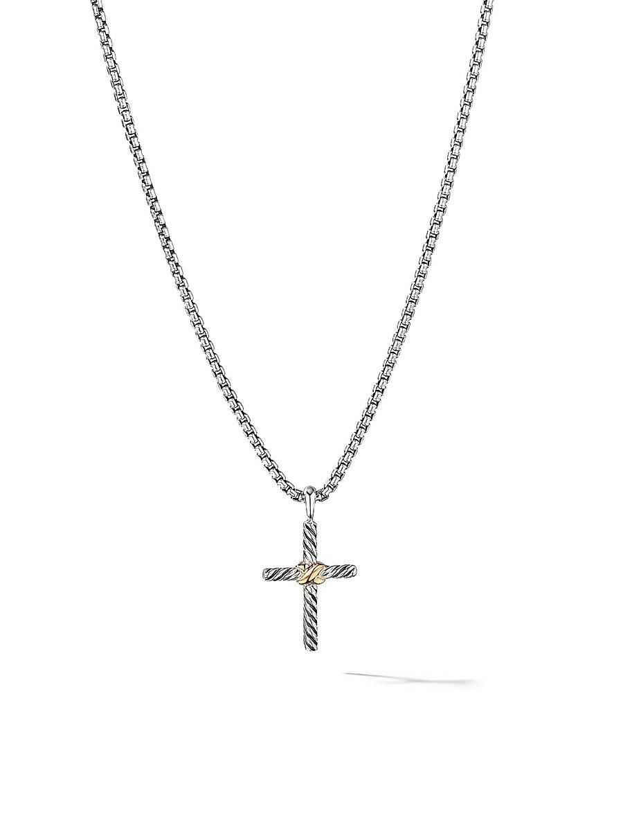 Womens Petite X Cross Necklace in Sterling Silver Product Image