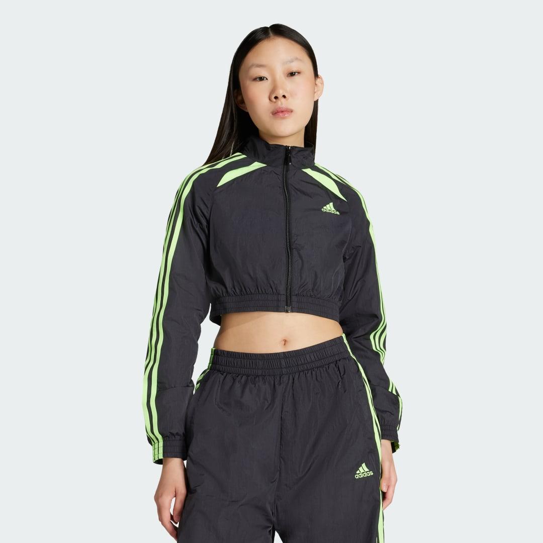 adidas Teamgeist Adicolor Cropped Track Top Black L Womens Product Image