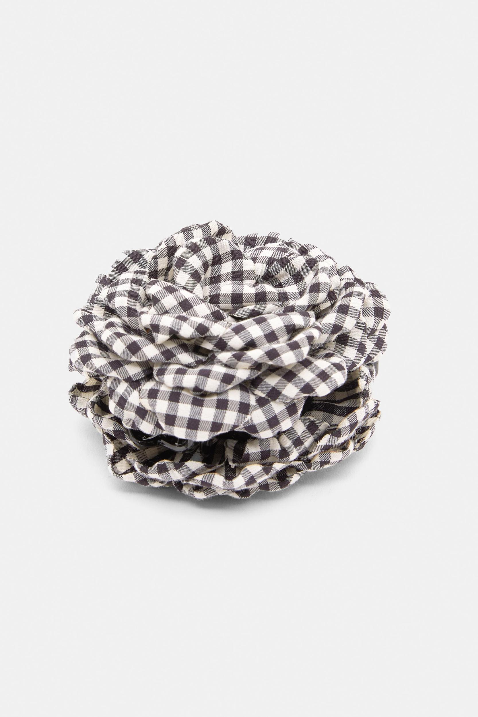 Gingham flower hair clip Product Image