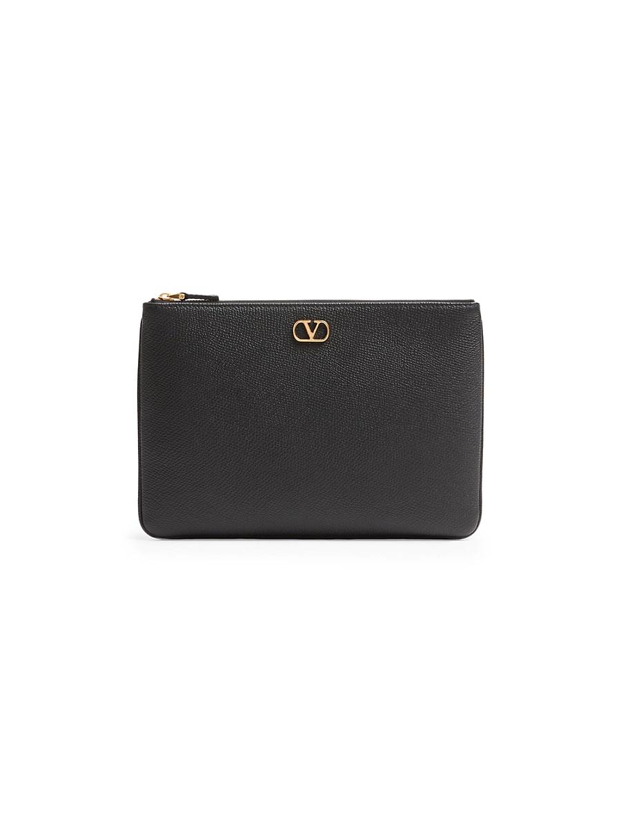 Womens VLogo Signature Grainy Calfskin Clutch Bag Product Image