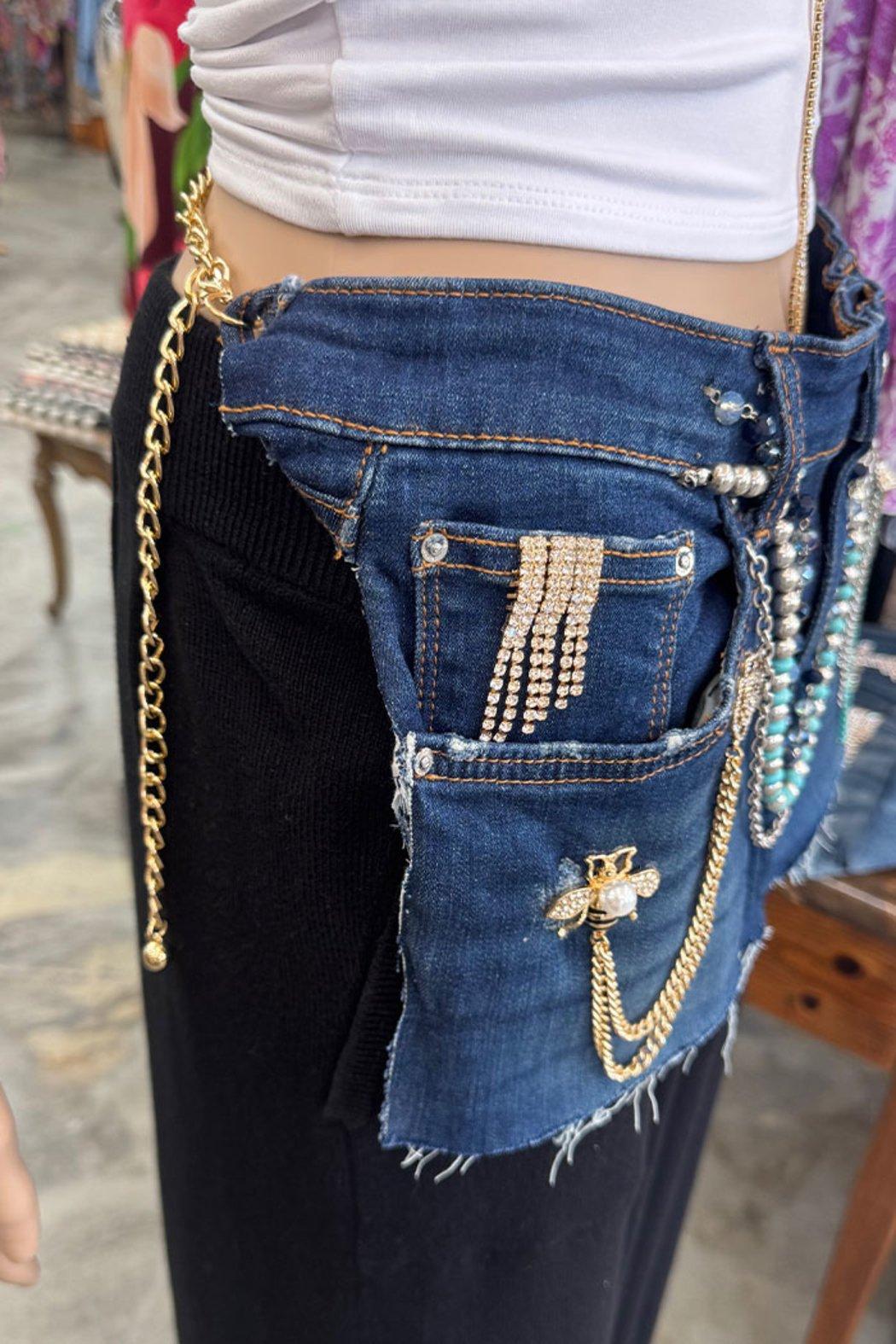 Reworked "ZARA" Denim Charm Belt Product Image