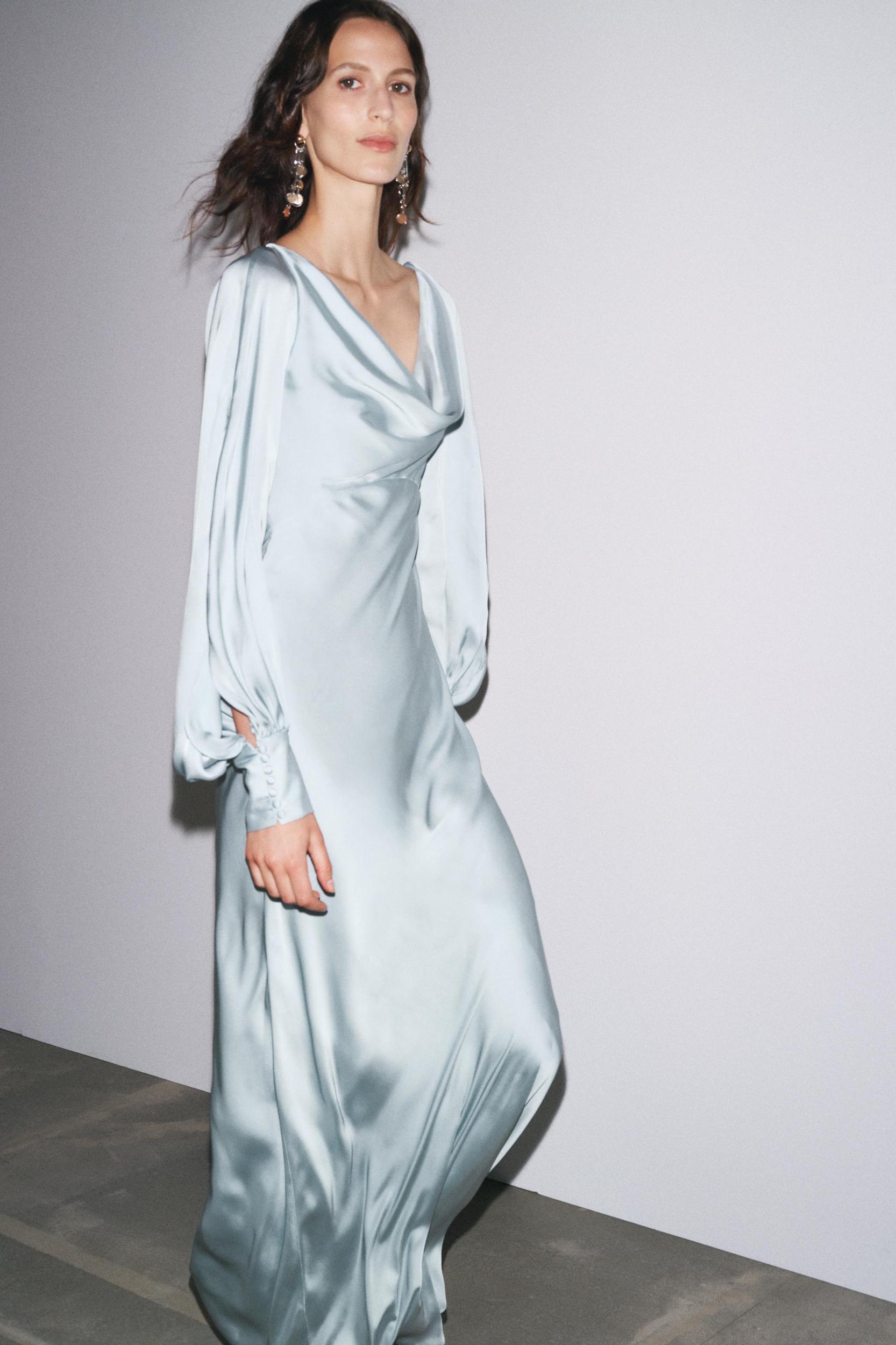 OPEN BACK SATIN EFFECT DRESS Product Image