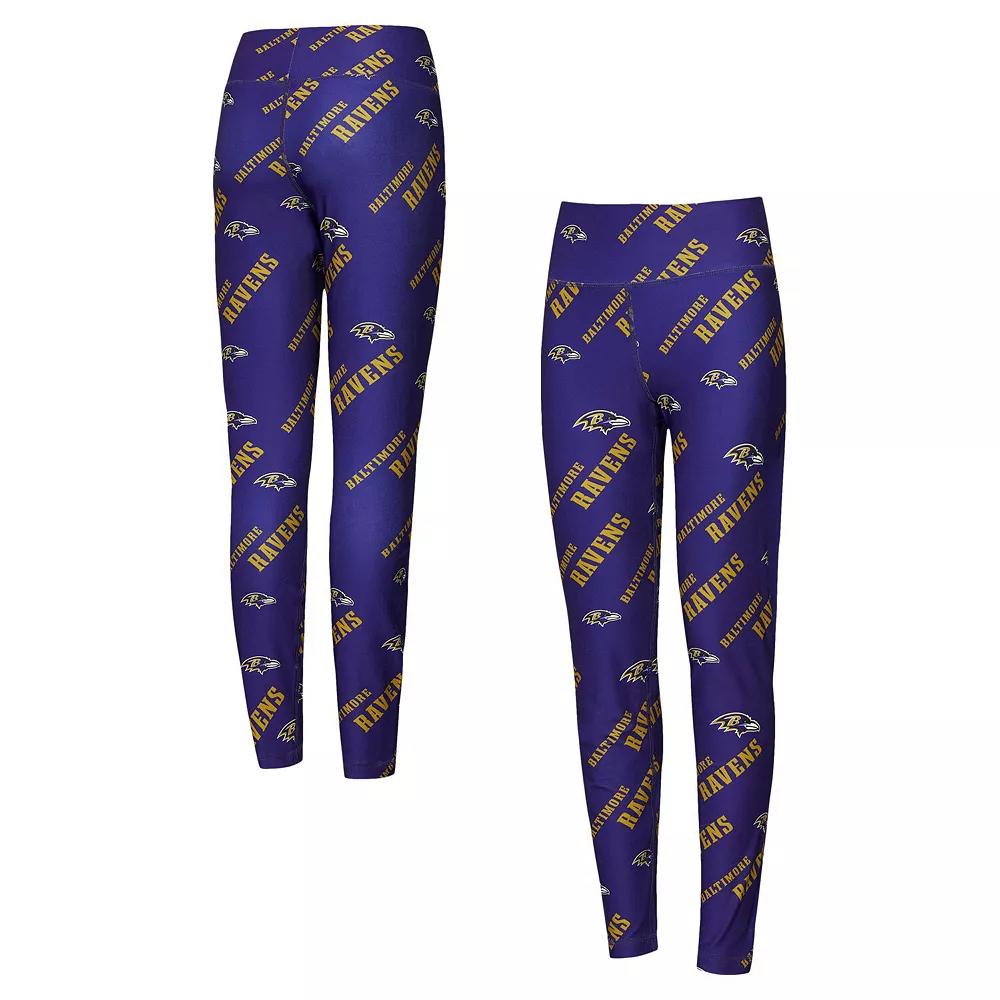Women's Concepts Sport Purple Baltimore Ravens Breakthrough Allover Print Knit Leggings, Size: XL Product Image