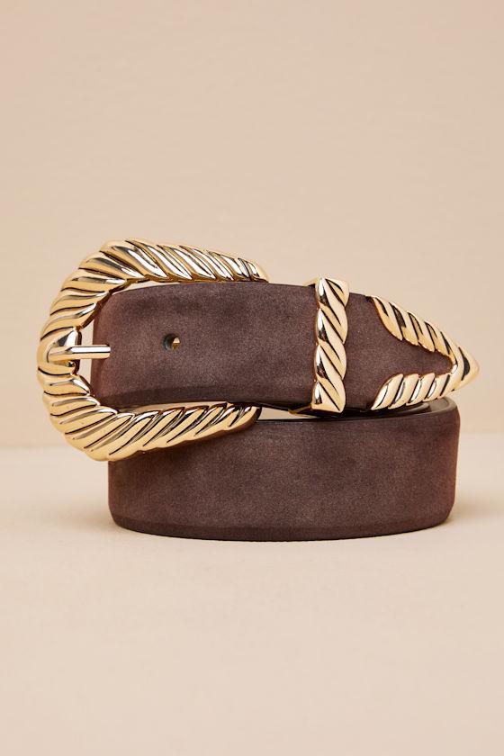 Modern Rodeo Dark Brown Suede Western Belt Product Image