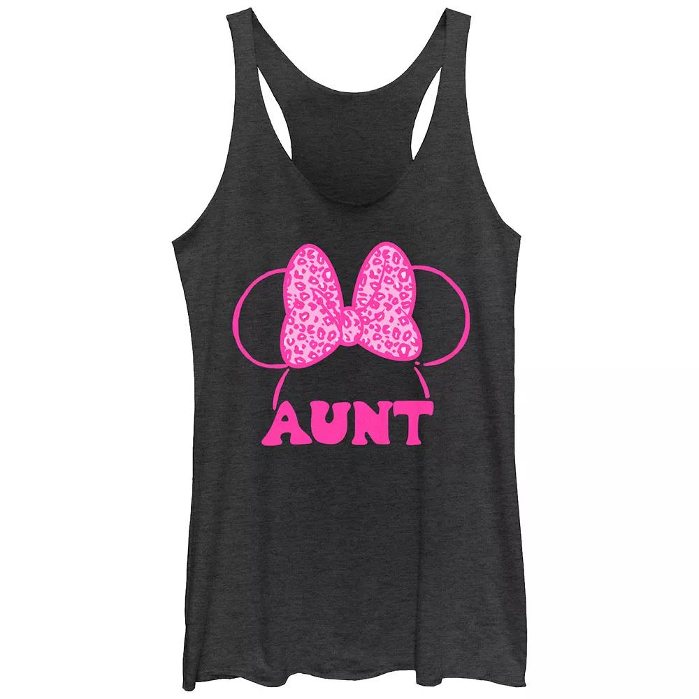 Disney's Minnie Mouse Aunt Leopard Print Bow Women's Racerback Tank Top,  Product Image