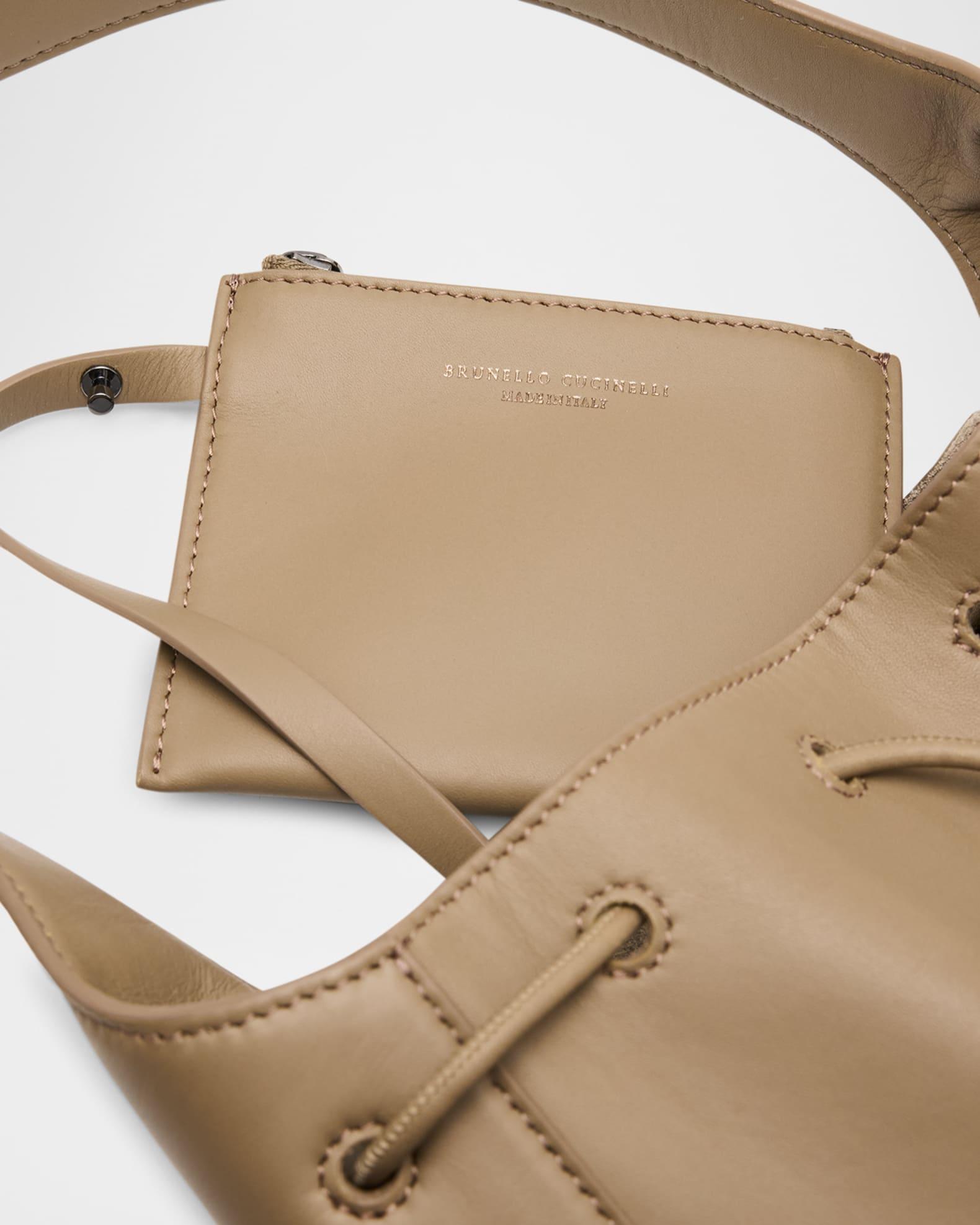 Drawstring Leather Shoulder Bag Product Image