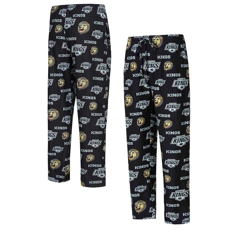 Men's Concepts Sport  Black Los Angeles Kings All Over Print Knit Pants, Size: Large, Kgs Black Product Image