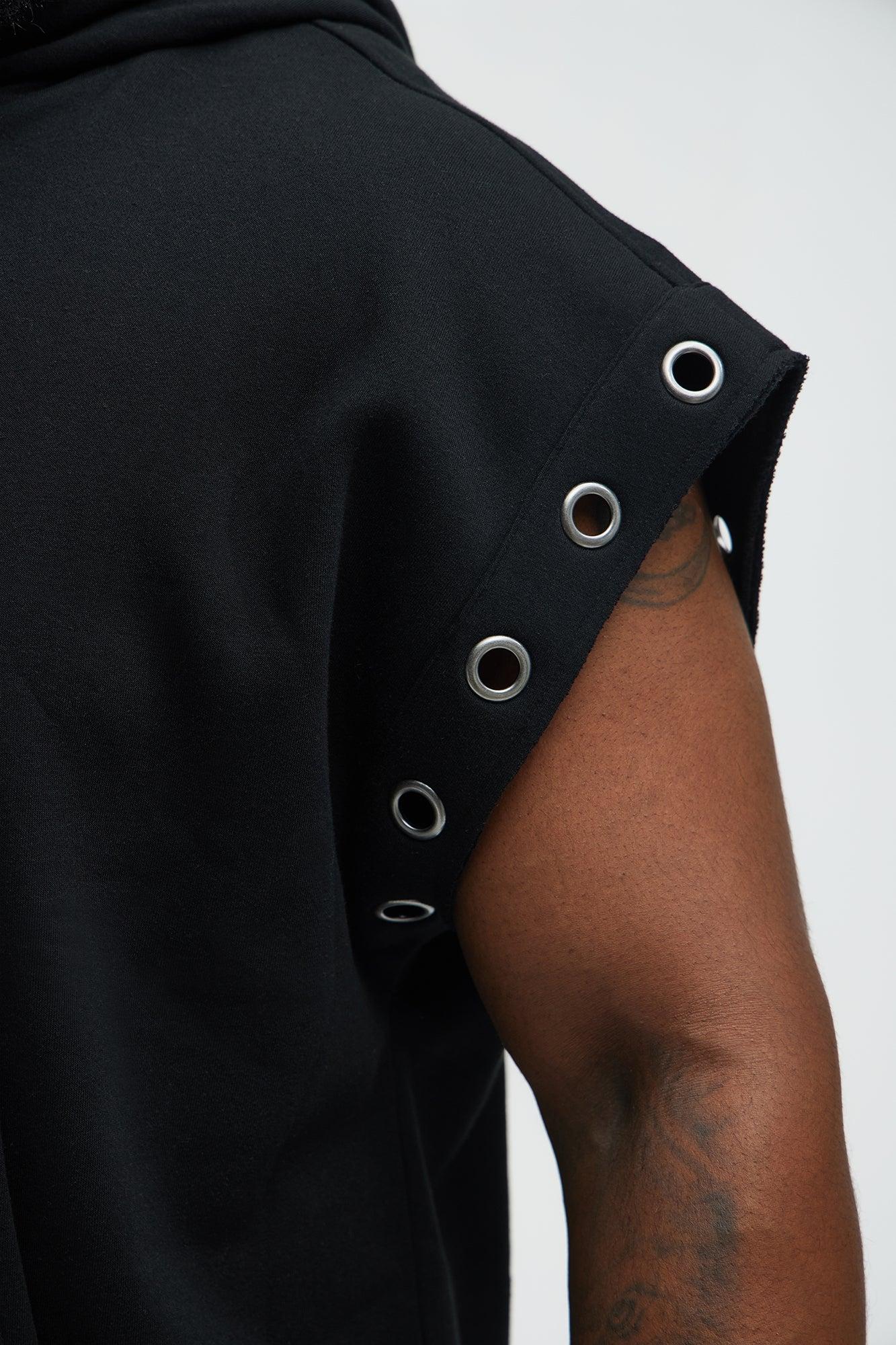 Tyson Ring Sleeveless Hoodie - Black Product Image