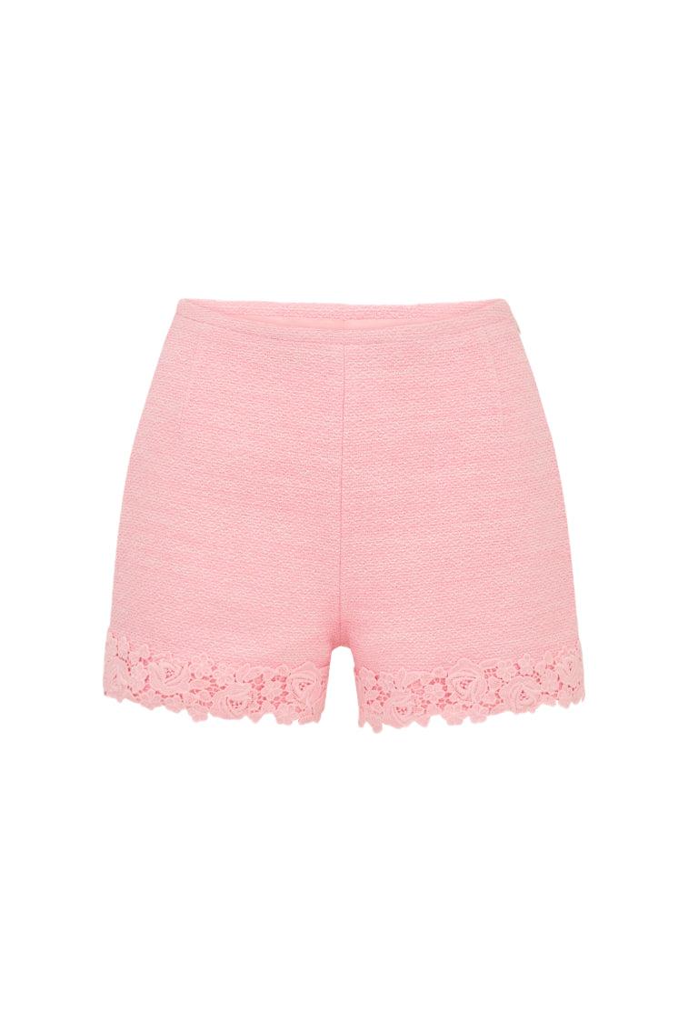 Coralyn Tweed Lace-Trimmed Shorts Product Image