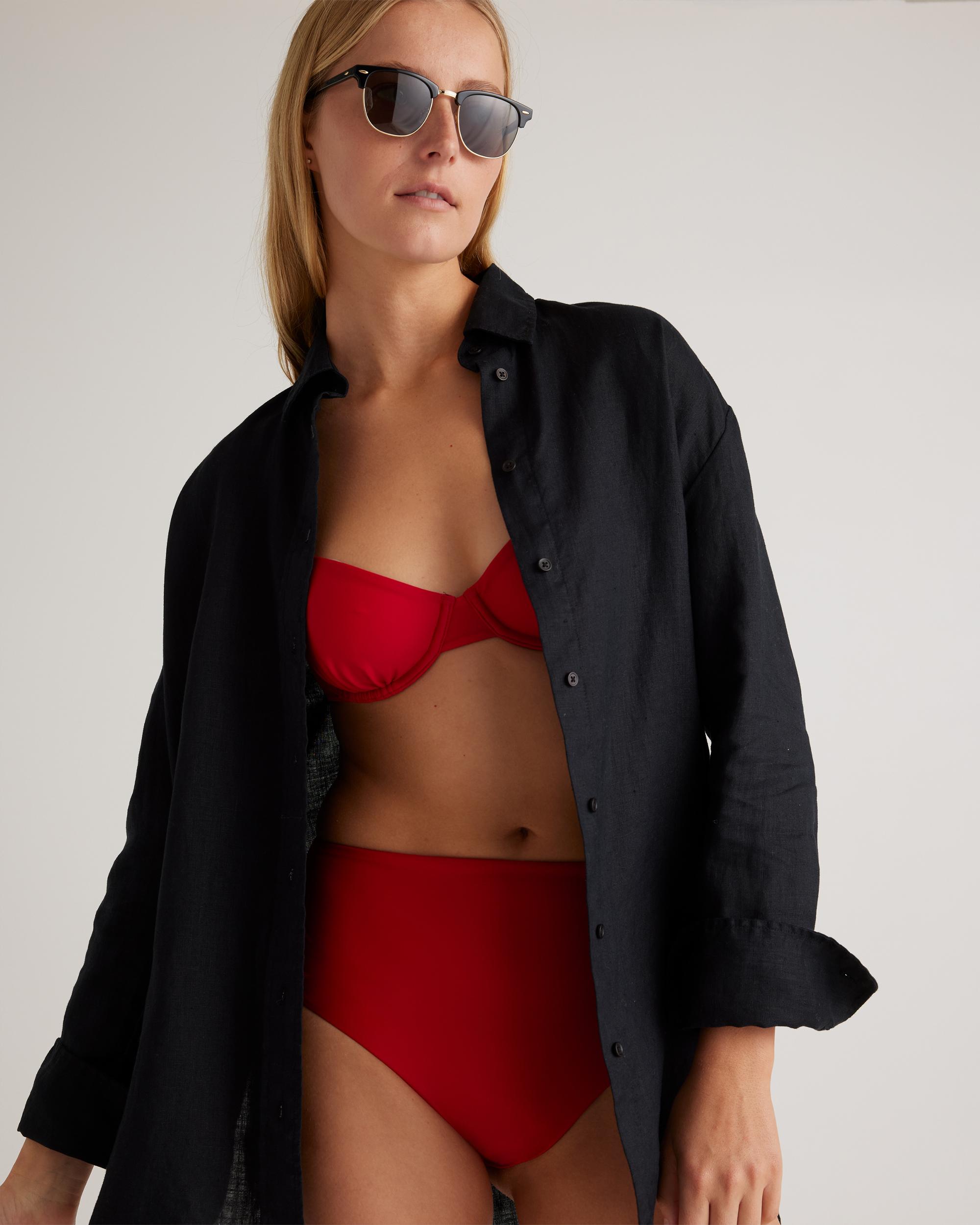 Quince | Women's Italian Demi Bikini Top 78% Recycled Polyamide, 22% Spandex Product Image