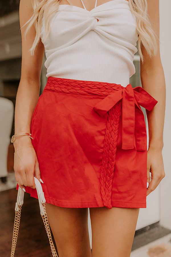 The Ariel High Waist Skort in Red Product Image