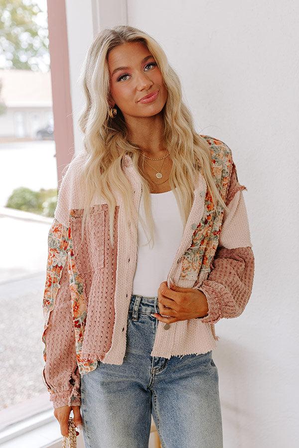 Sedona Sunsets Knit Lightweight Jacket in Blush Product Image