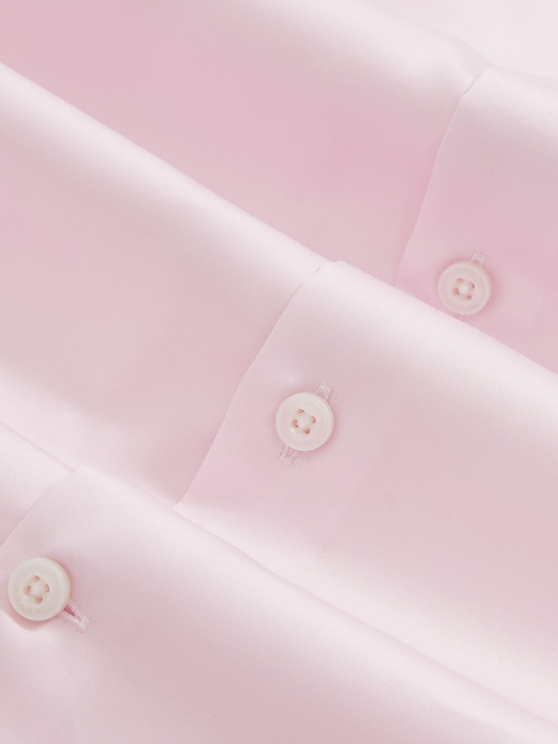 Slim-Fit Cotton-Sateen Shirt in Pink Product Image