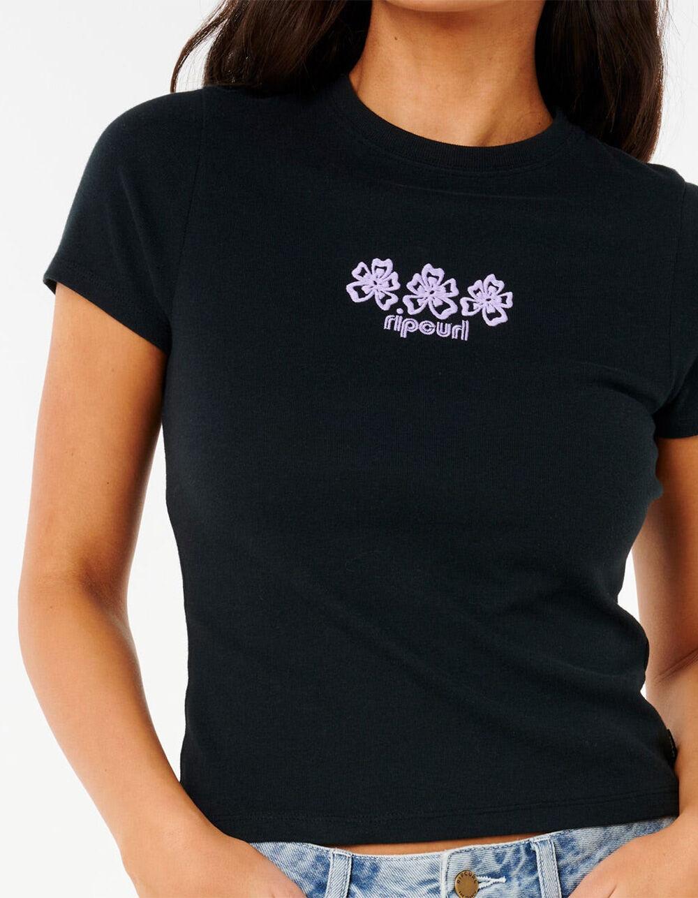 RIP CURL Neon Isles Womens Fitted Tee - BLACK Product Image