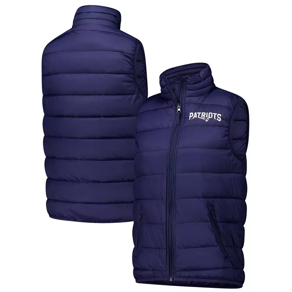 Women's  Dunbrooke  Navy New England Patriots Alberta Full-Zip Vest, Size: Large, Blue Product Image