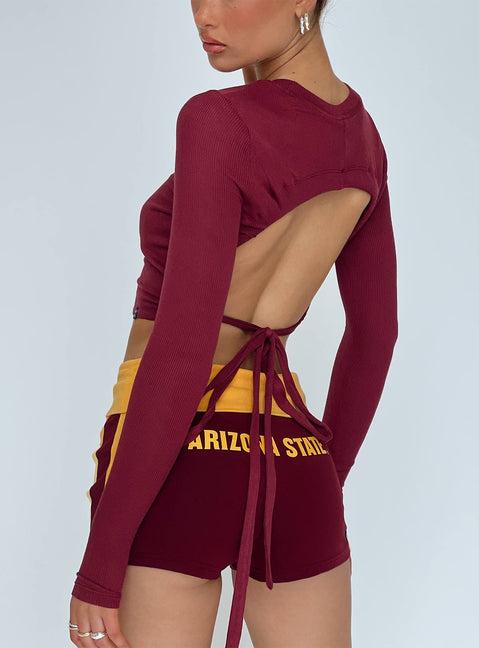 ASU Foldover Shorts Maroon Product Image