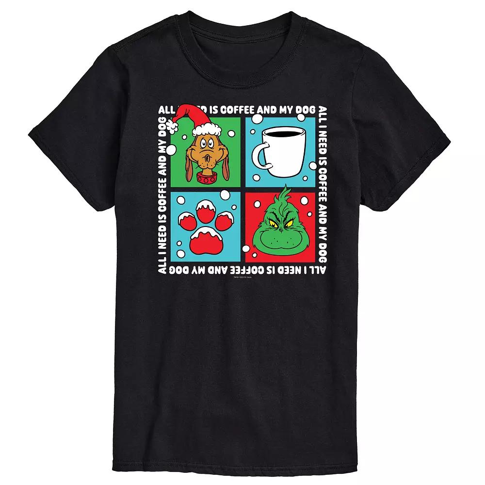 Men's Dr. Seuss The Grinch Coffee And Dog Grid Graphic Tee,  Product Image