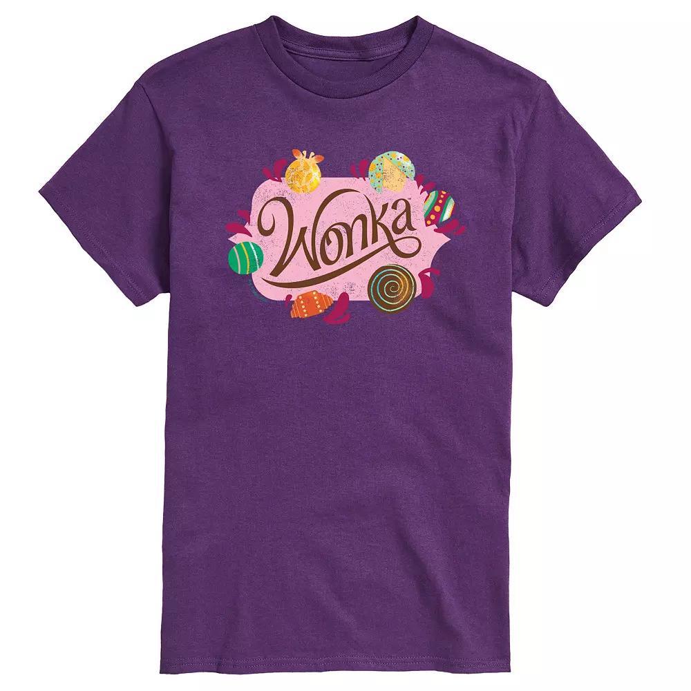 Men's Wonka Logo And Candy Graphic Tee,  Product Image