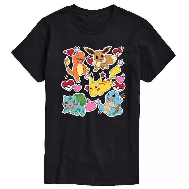 Mens Pokmon Group Valentine Sticker Graphic Tee Product Image