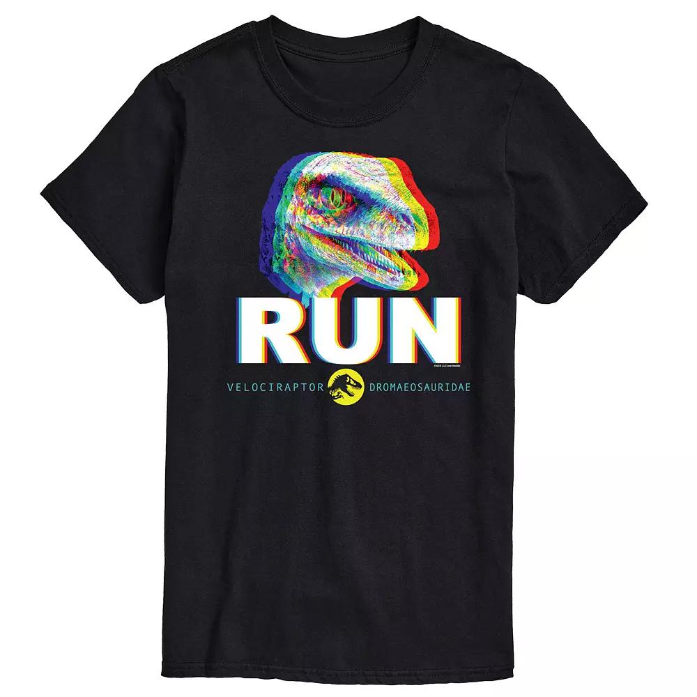 Men's Jurassic World run Glitch Velociraptor Graphic Tee,  Product Image