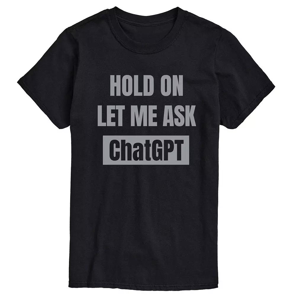 Men's Hold On Ask ChatGPT Graphic Tee,  Product Image