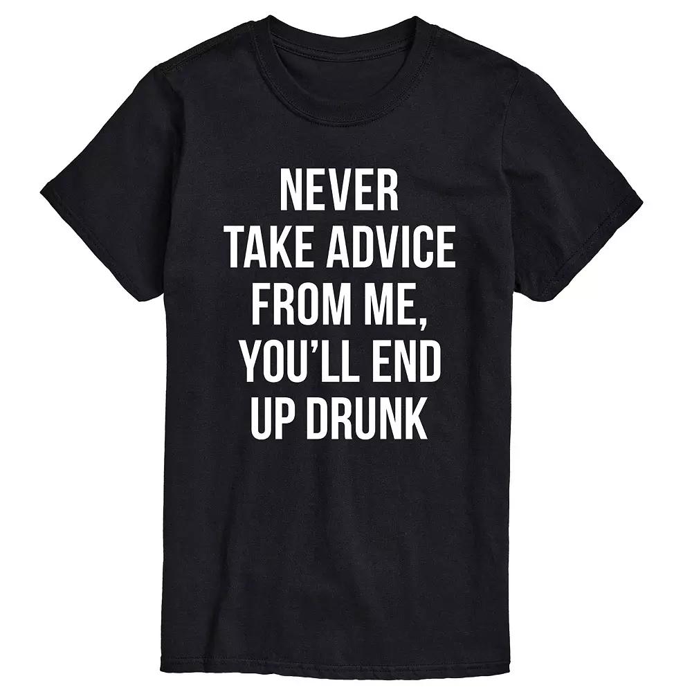 Big & Tall Never Take Advice From Me Drunk Graphic Tee, Men's,  Product Image