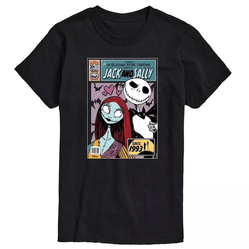 Disney's The Nightmare Before Christmas Jack & Sally Big & Tall Comic Cover Graphic Tee, Men's,  Product Image