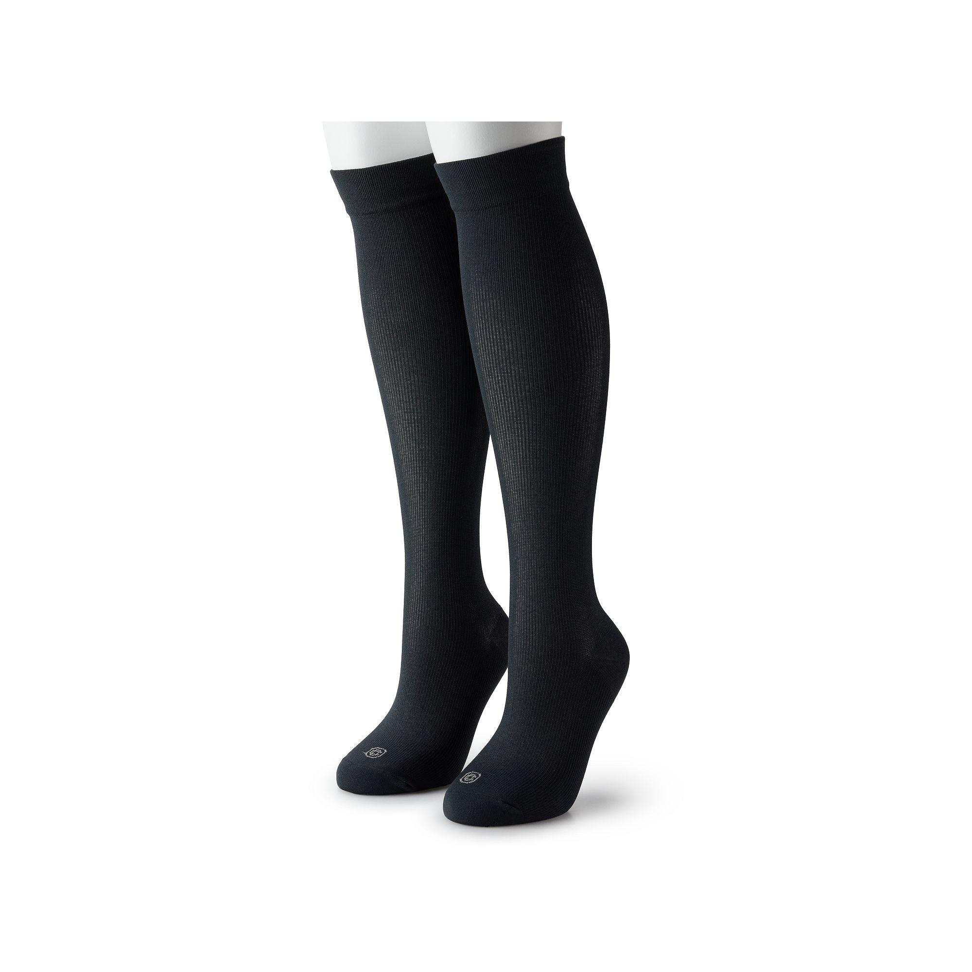 Women's Doctor's Choice 2-Pack Compression Over-the-Calf Knee Socks, Size: Medium, Black Product Image