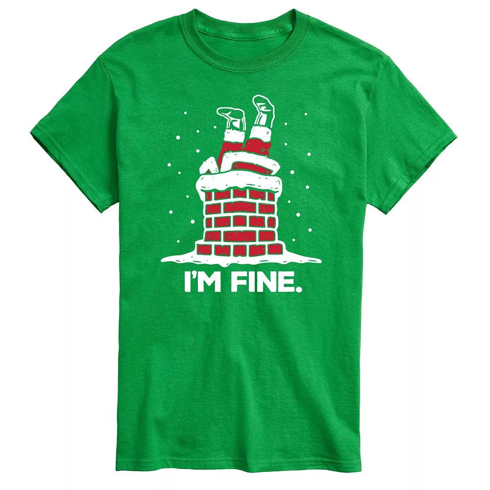 Big & Tall I'm Fine Santa Chimney Graphic Tee, Men's,  Product Image