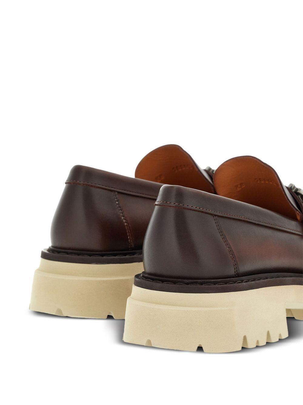 Gancini-plaque leather loafers  Product Image
