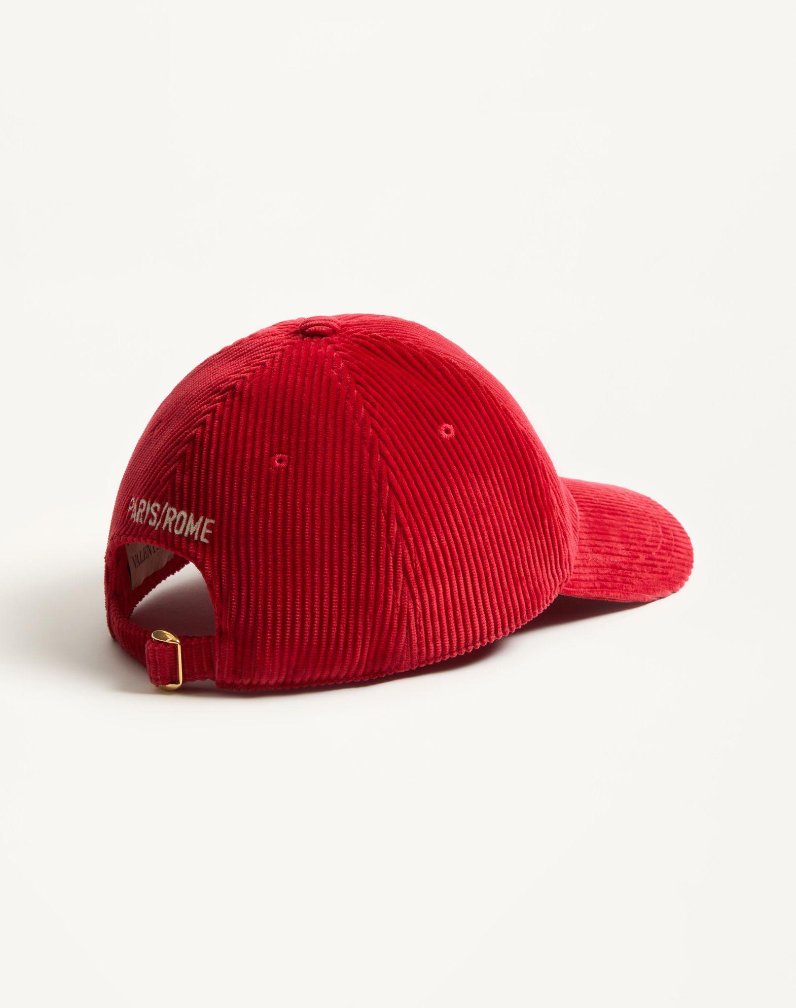 Chez Valentino Velvet Baseball Cap With Embroidery Product Image