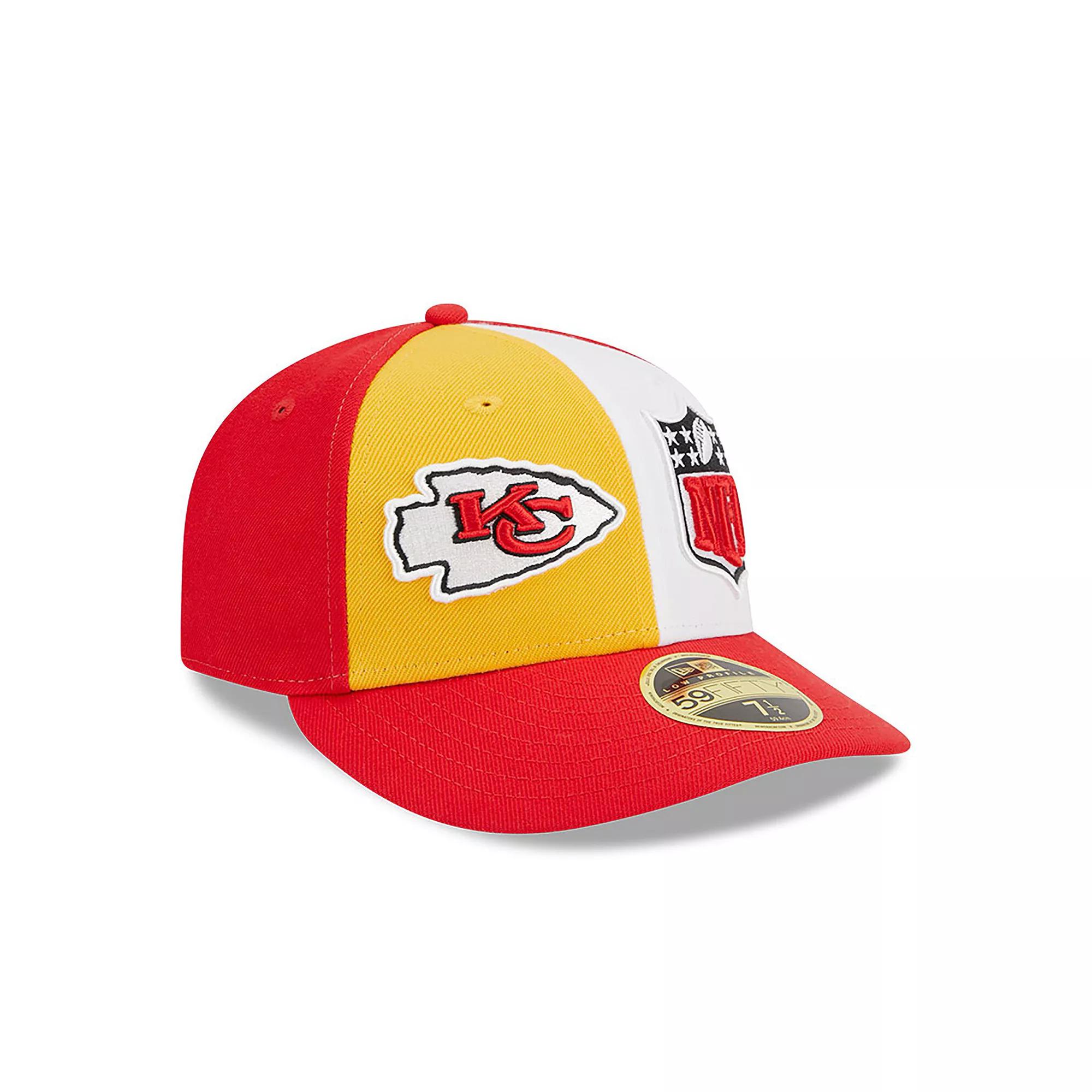 Men's New Era  Gold/Red Kansas City Chiefs 2023 Sideline Low Profile 59FIFTY Fitted Hat, Size: 7 5/8 Product Image