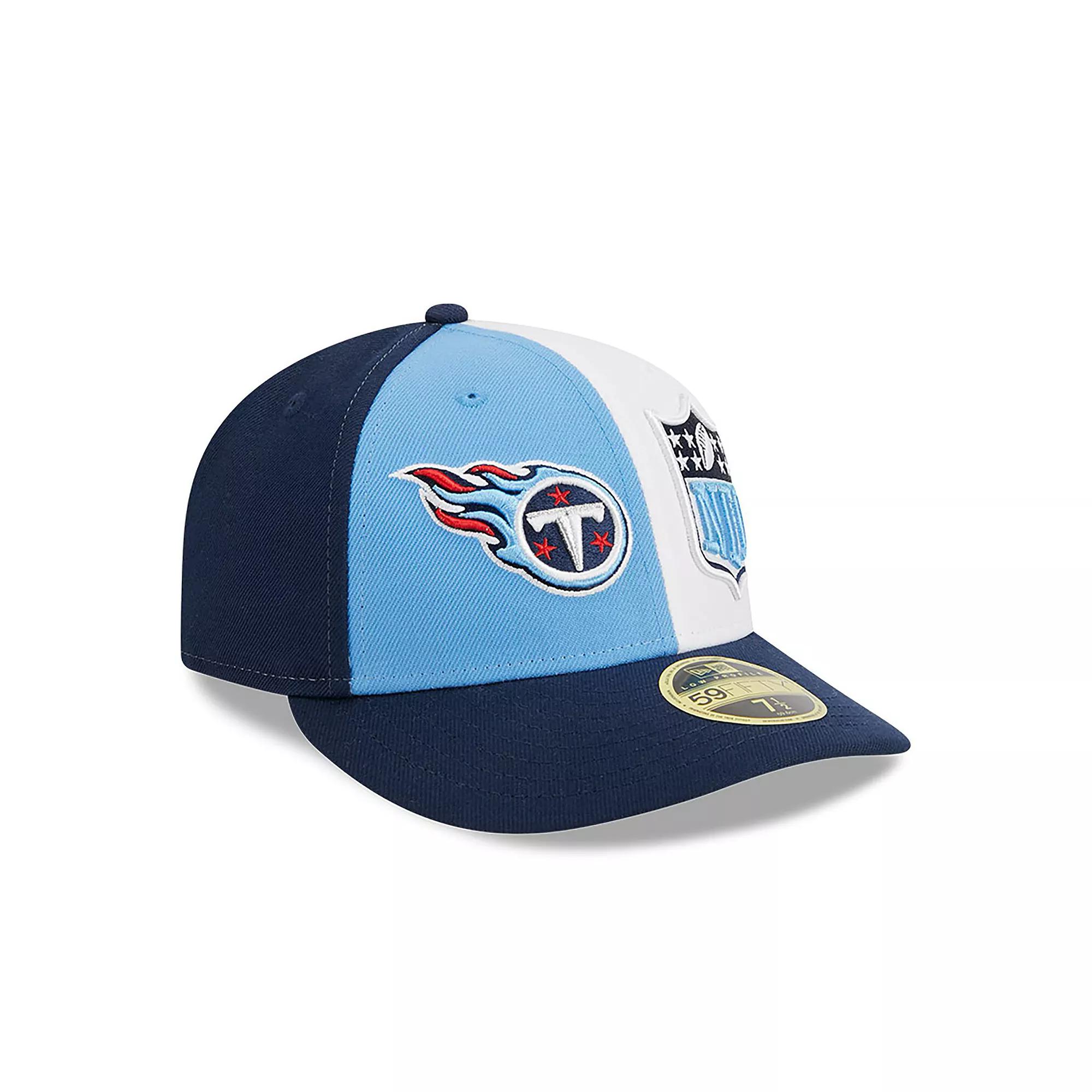 Men's New Era  Light Blue/Navy Tennessee Titans 2023 Sideline Low Profile 59FIFTY Fitted Hat, Size: 7 5/8 Product Image