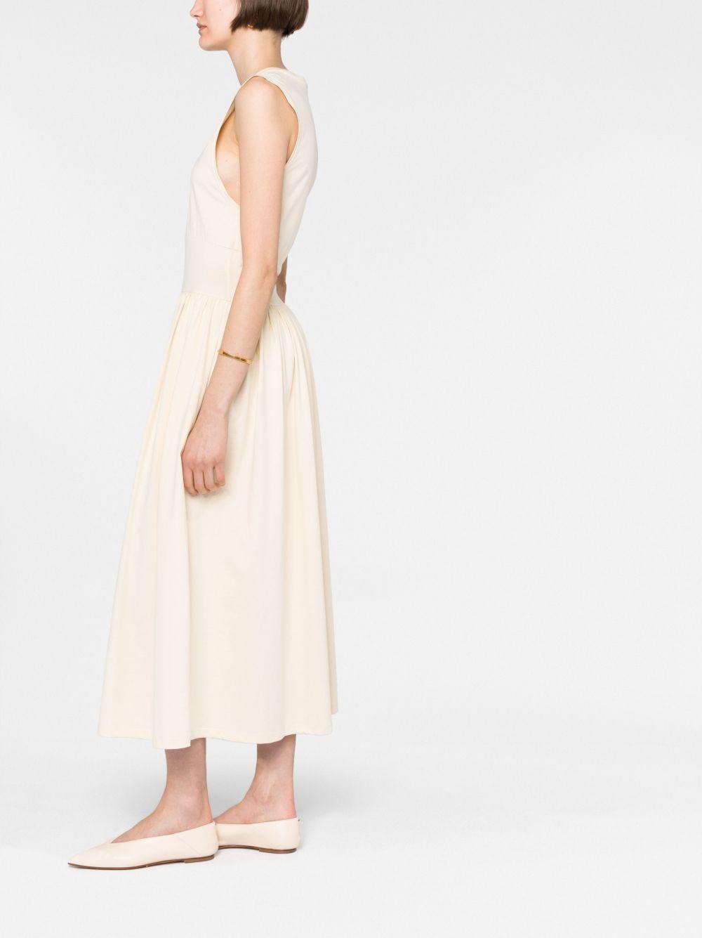 sleeveless flared midi dress Product Image