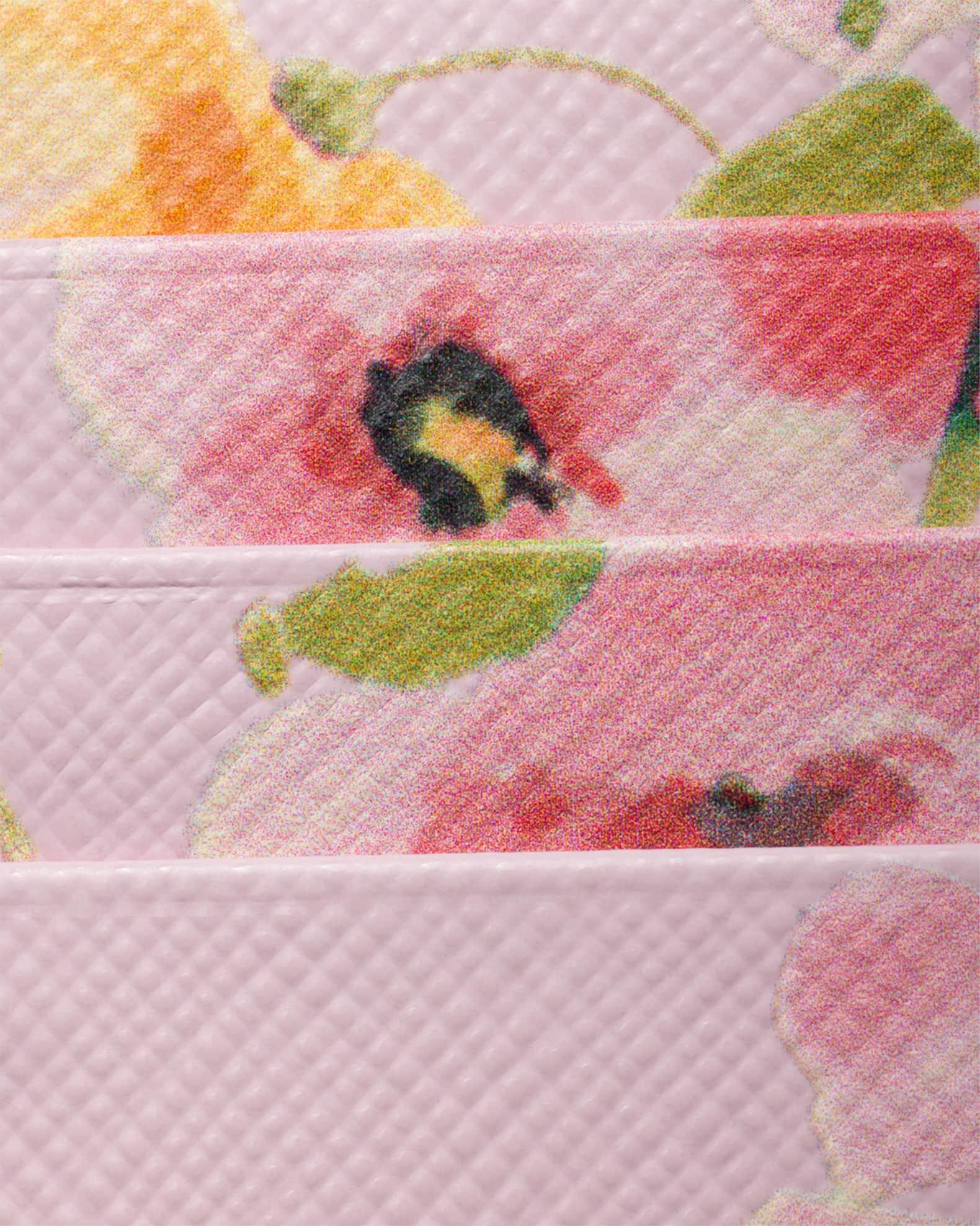 Floral-Print Saffiano Leather Card Holder Product Image