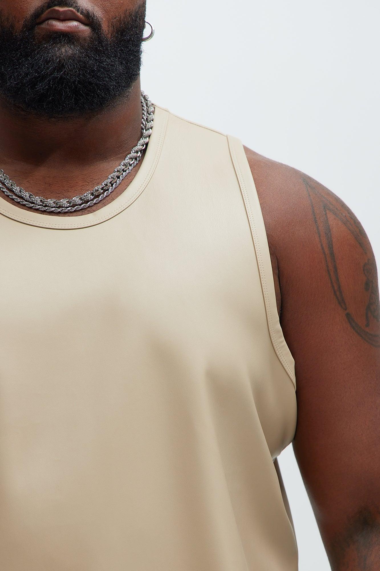 Erickson Faux Leather Tank - Tan Product Image